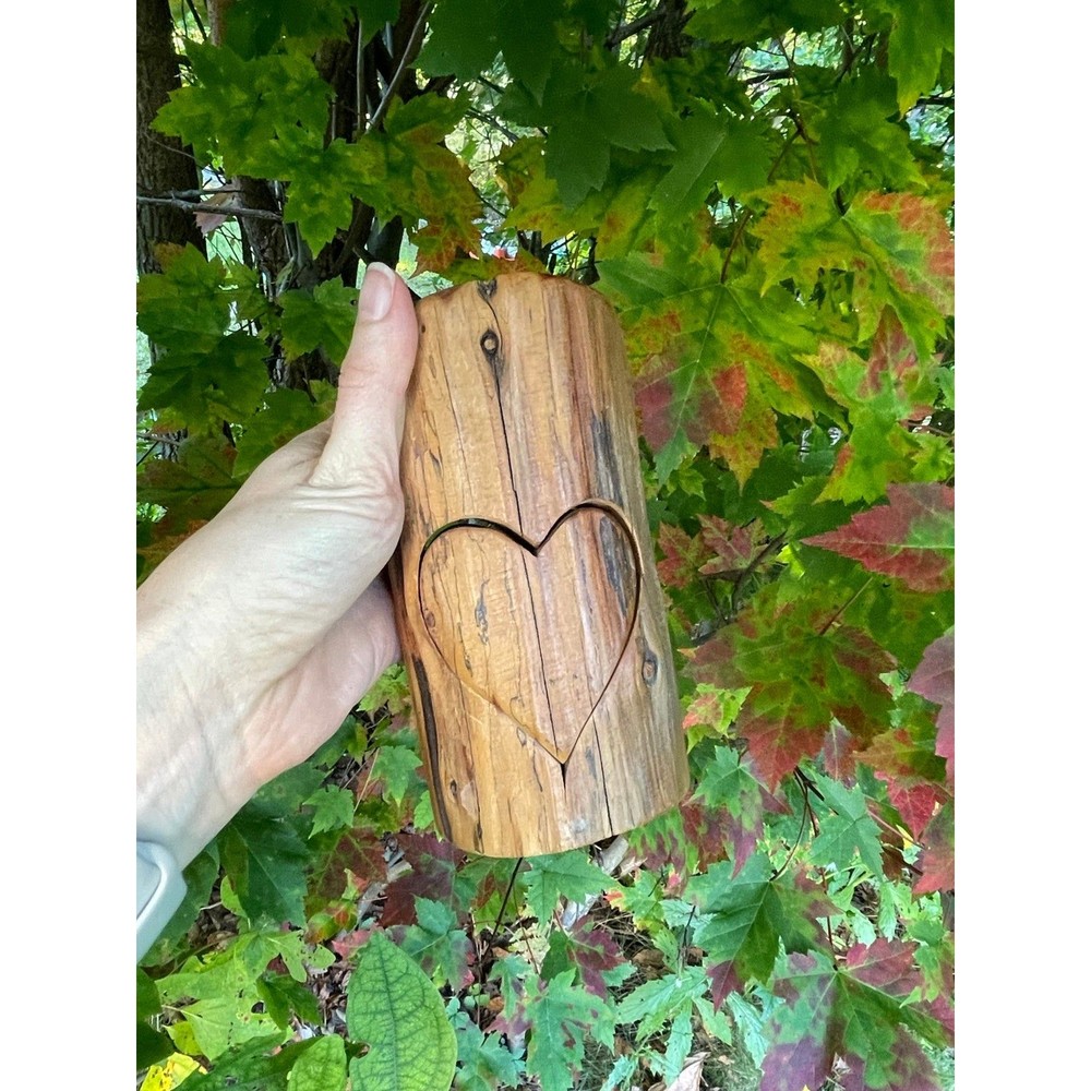 Vintage Hand Carved Richard Rothbard Wooden Heart Trinket Puzzle Box